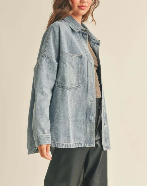 Hannah Snap Button Denim Shacket