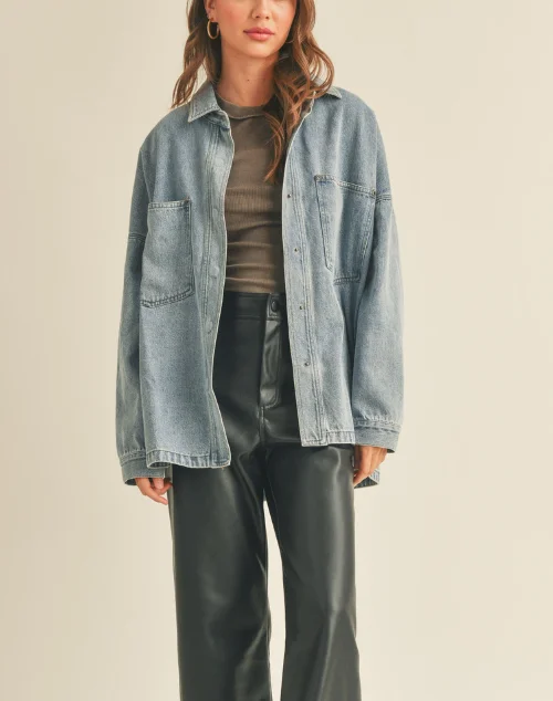 Hannah Snap Button Denim Shacket