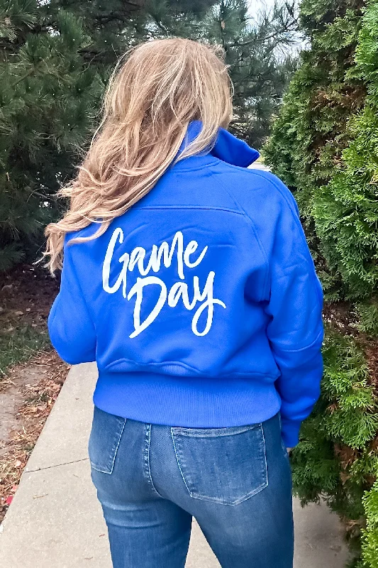 Layla Game Day Half Zip Fleece Pullover : Royal