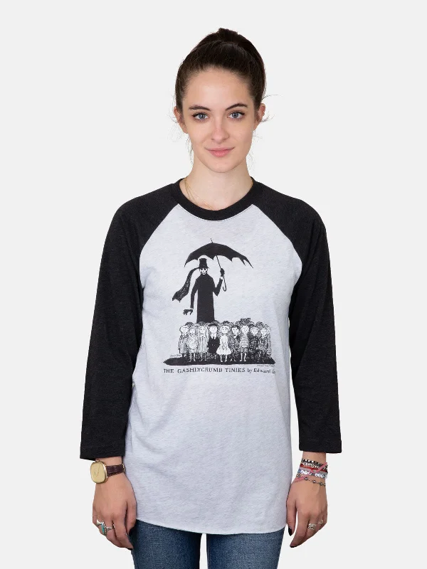 The Gashlycrumb Tinies Unisex 3/4-Sleeve Raglan