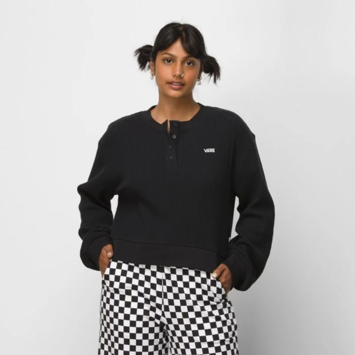 Vans Women Laid Back Henley Black